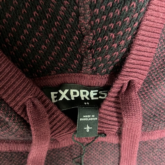 Express burgundy hoodie size L - Picture 4 of 8